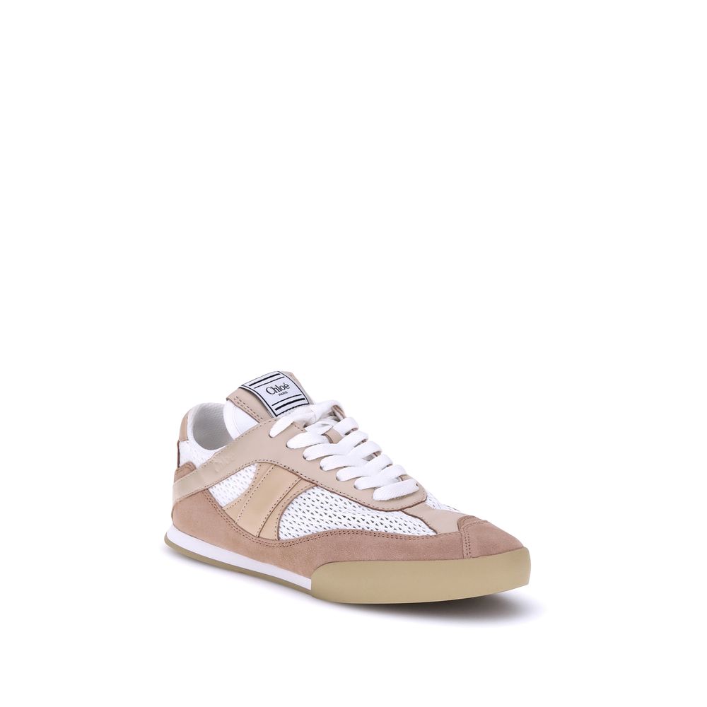 Chloé Beige Calf Leather Bos Taurus Low Top Sneakers - Zeiniez