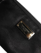 Dolce & Gabbana Black Nylon Logo Plaque Keyring Pouch Clutch Bag - Zeiniez