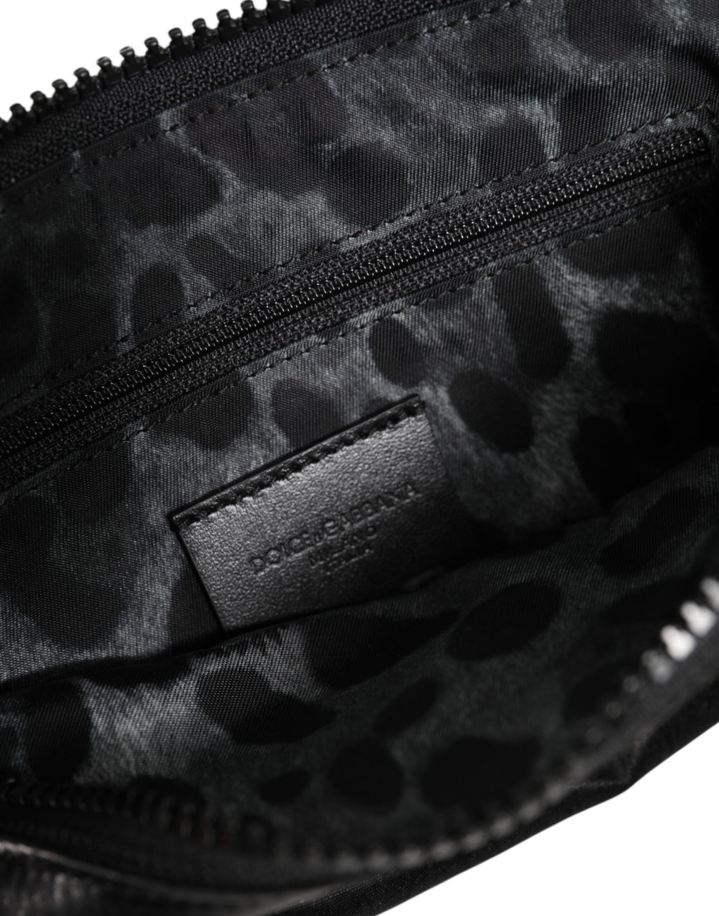 Dolce & Gabbana Black Nylon Logo Plaque Keyring Pouch Clutch Bag - Zeiniez