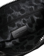 Dolce & Gabbana Black Nylon Logo Plaque Keyring Pouch Clutch Bag - Zeiniez