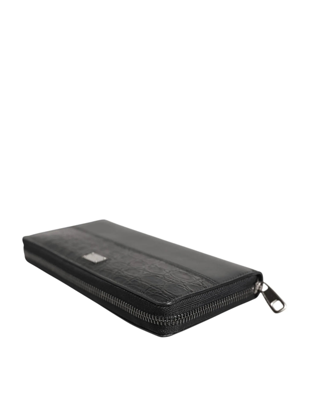 Dolce & Gabbana Black Leather Logo Plaque Zip Around Continental Wallet - Zeiniez
