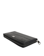 Dolce & Gabbana Black Leather Logo Plaque Zip Around Continental Wallet - Zeiniez