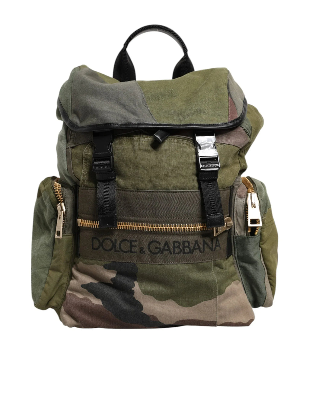 Dolce & Gabbana Military Green Patchwork Rucksack Backpack Bag - Zeiniez