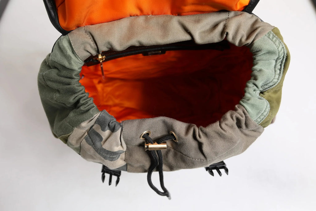 Dolce & Gabbana Military Green Patchwork Rucksack Backpack Bag - Zeiniez