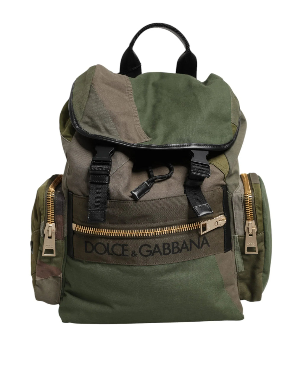 Dolce & Gabbana Military Green Patchwork Rucksack Backpack Bag - Zeiniez