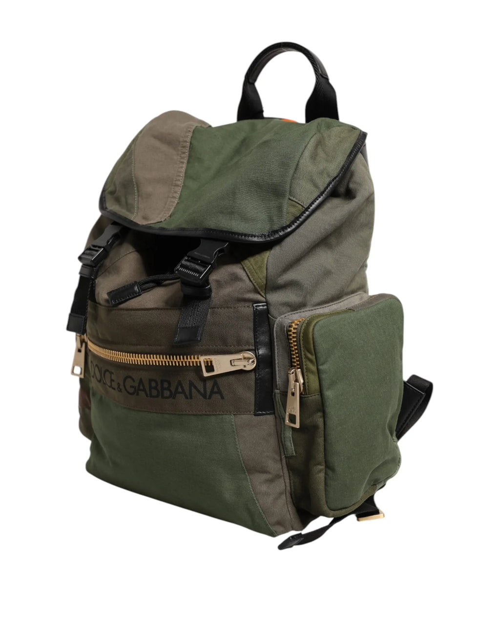 Dolce & Gabbana Military Green Patchwork Rucksack Backpack Bag - Zeiniez