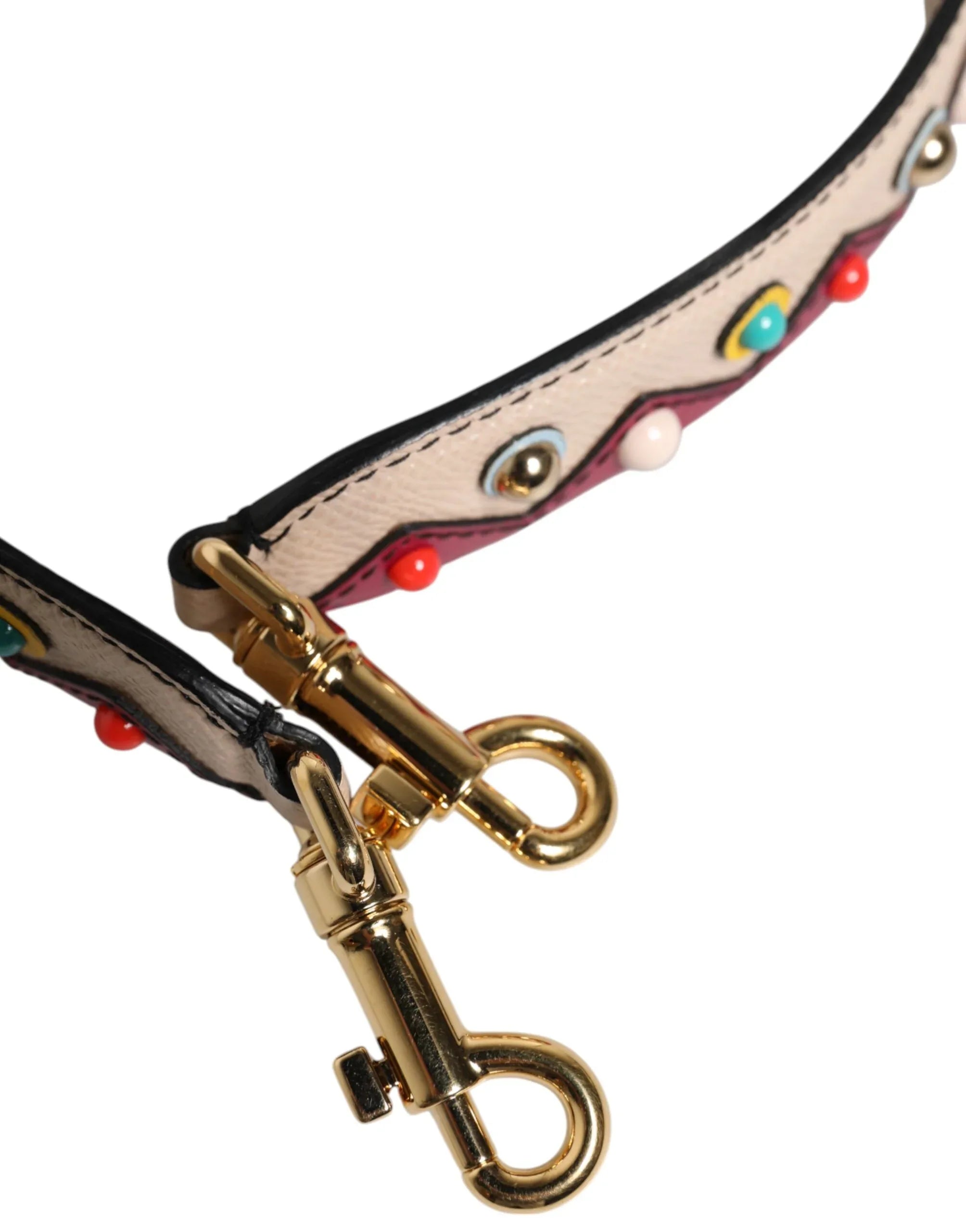 Dolce & Gabbana Beige Red Leather Handbag Accessory Shoulder Strap - Zeiniez