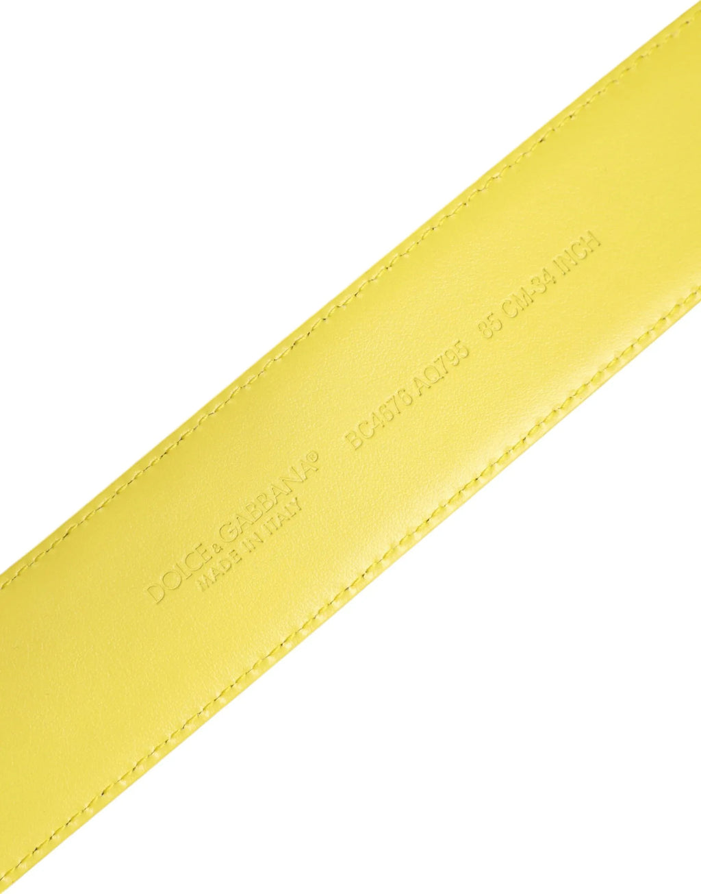 Dolce & Gabbana Yellow Green Classic Metal Logo Buckle Belt - Zeiniez