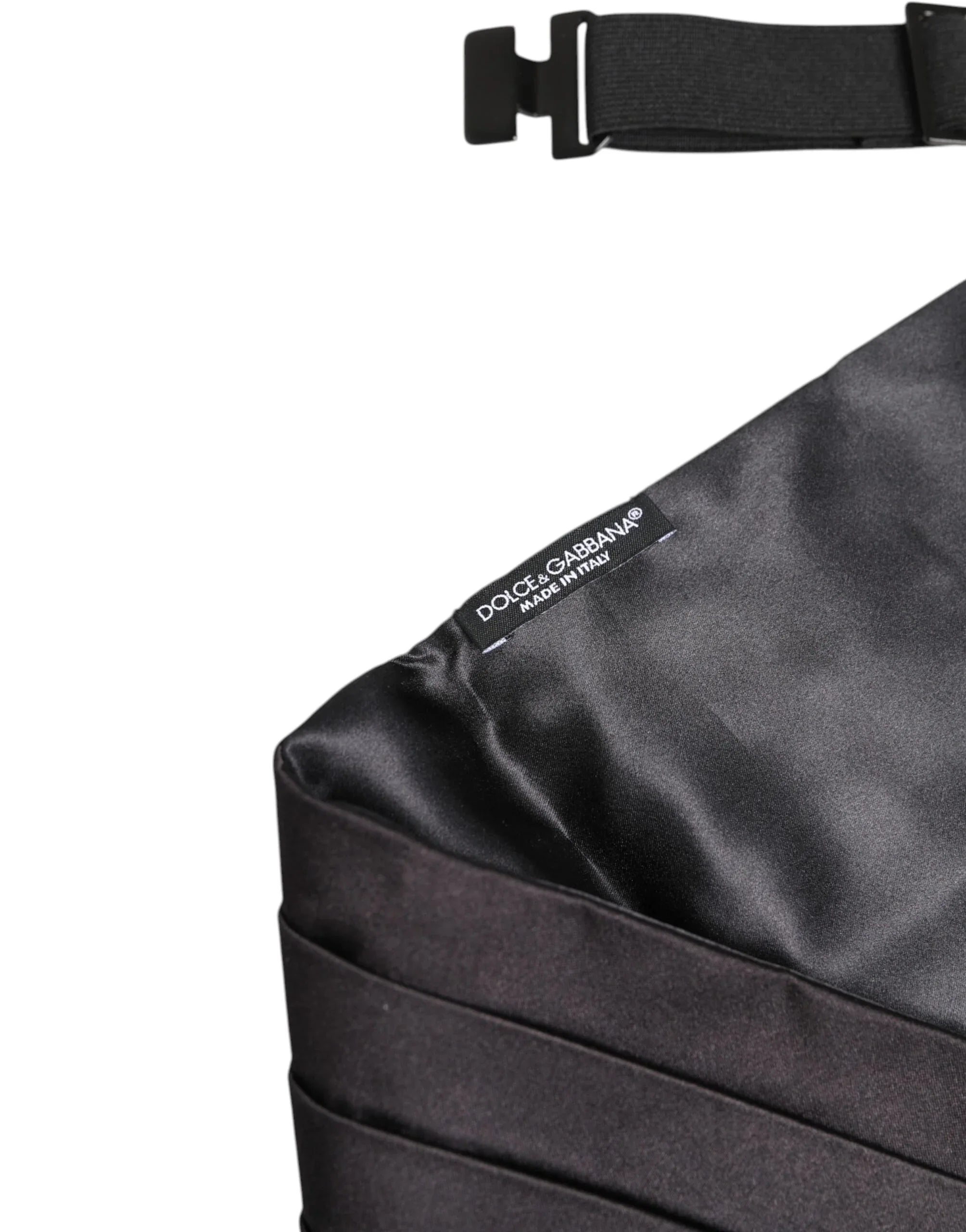 Dolce & Gabbana Black Men 100% Silk Belt Wide Waist Cummerbund - Zeiniez