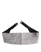 Dolce & Gabbana Gray Men 100% Silk Belt Wide Waist Cummerbund