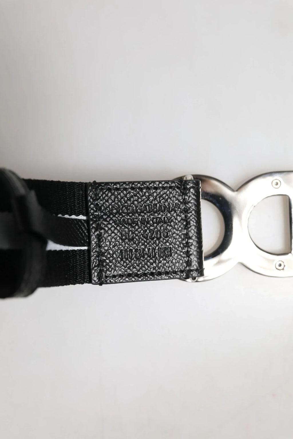 Dolce & Gabbana Black Cotton Metal DG Logo Gold Buckle Belt - Zeiniez