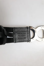 Dolce & Gabbana Black Cotton Metal DG Logo Gold Buckle Belt - Zeiniez