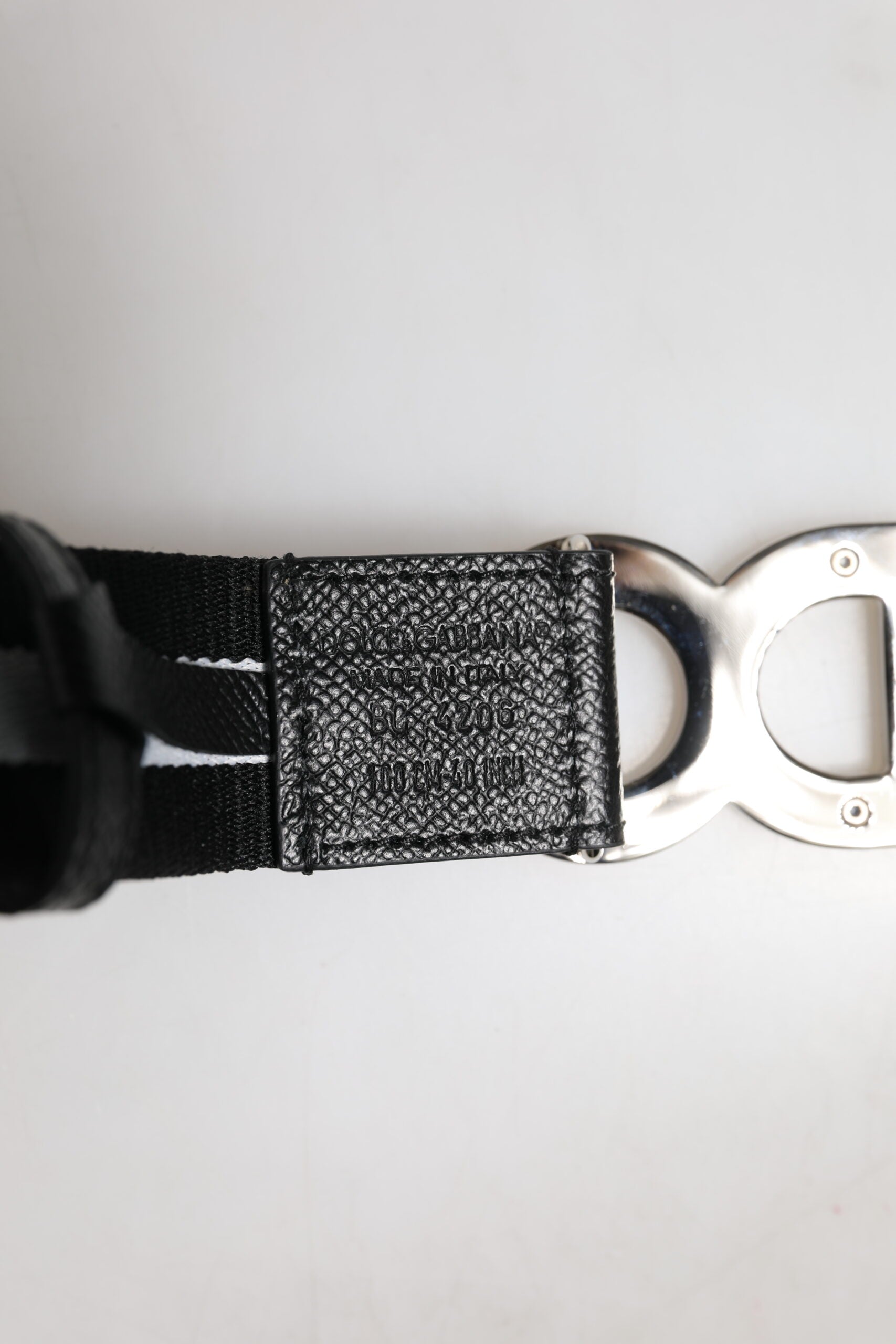 Dolce & Gabbana Black Cotton Metal DG Logo Gold Buckle Belt - Zeiniez