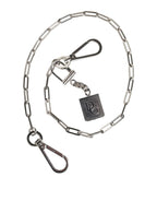 Dolce & Gabbana Silver Tone Metal Chain DG Charm Belt Keychain - Zeiniez