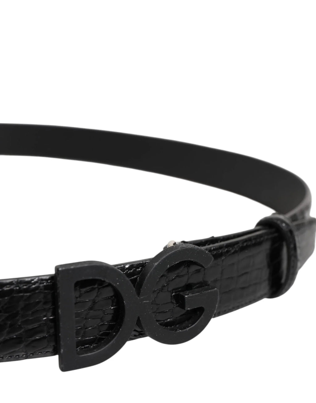 Dolce & Gabbana Black Leather Classic Metal DG Buckle Belt - Zeiniez
