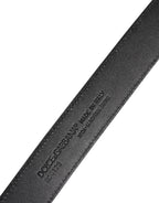 Dolce & Gabbana Black Leather Classic Metal DG Buckle Belt - Zeiniez