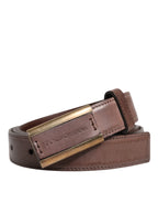 Dolce & Gabbana Brown Calf Leather Antique Buckle Belt - Zeiniez