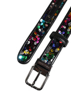 Dolce & Gabbana Black Sequin Embellished Metal Buckle Belt - Zeiniez