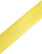 Dolce & Gabbana Yellow Green Classic Metal Logo Buckle Belt - Zeiniez
