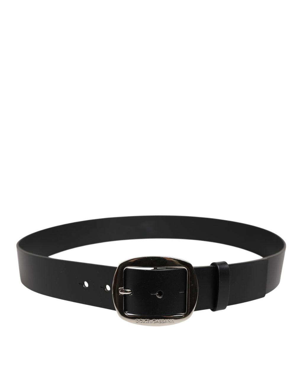 Dolce & Gabbana Black Leather Classic Metal Buckle Belt - Zeiniez