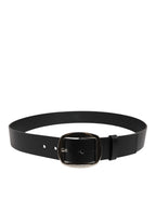 Dolce & Gabbana Black Leather Classic Metal Buckle Belt - Zeiniez