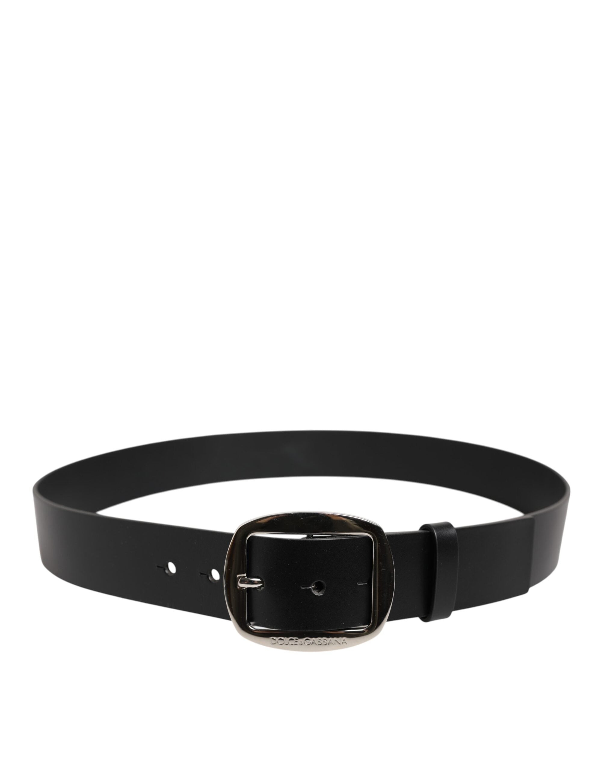 Dolce & Gabbana Black Leather Classic Metal Buckle Belt - Zeiniez