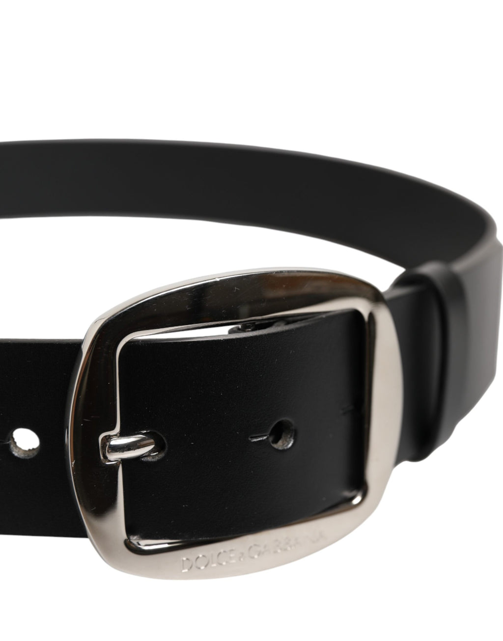 Dolce & Gabbana Black Leather Classic Metal Buckle Belt - Zeiniez