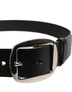 Dolce & Gabbana Black Leather Classic Metal Buckle Belt - Zeiniez