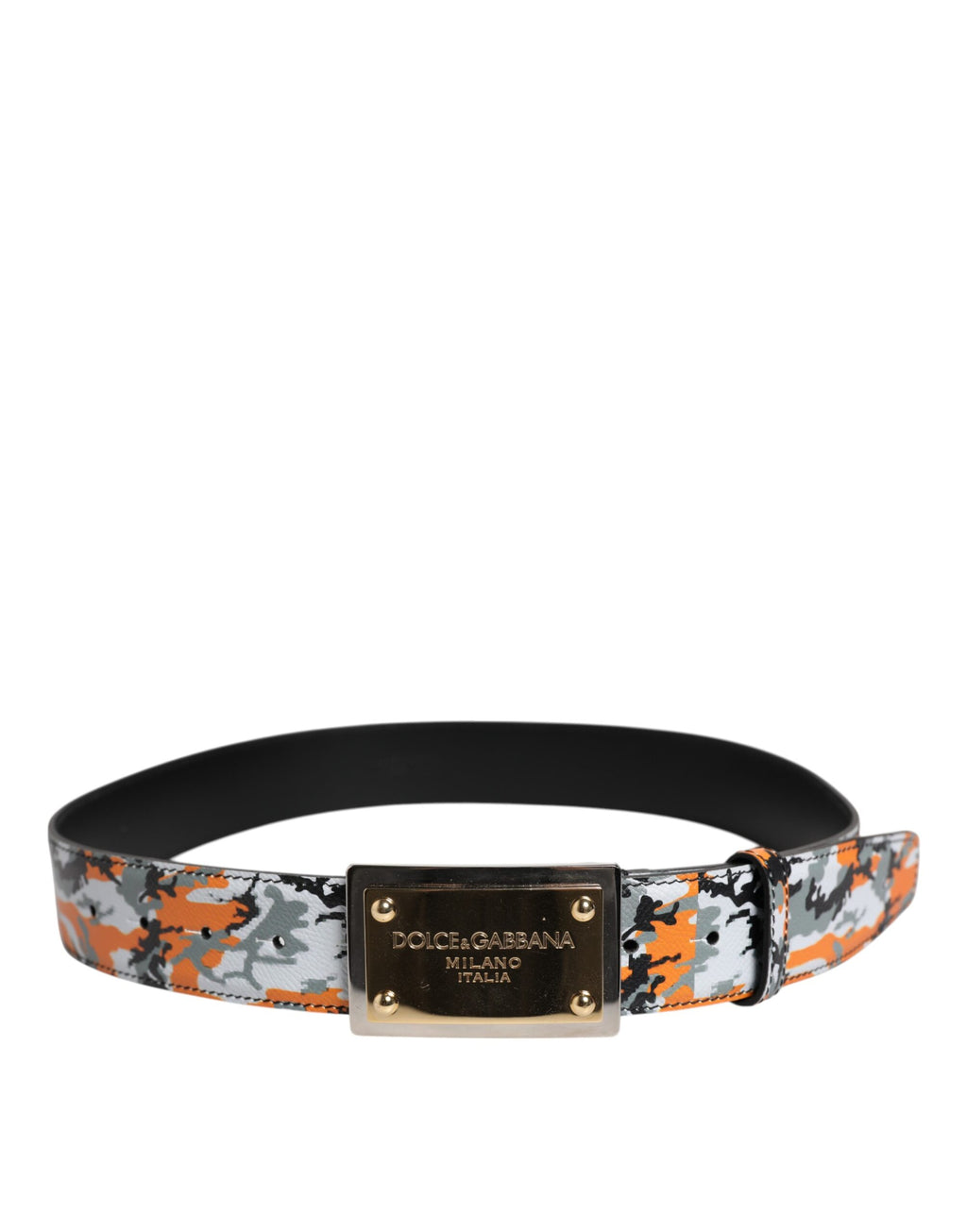 Dolce & Gabbana Multicolor Camouflage Metal Logo Buckle Belt - Zeiniez
