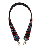 Dolce & Gabbana Black Cotton Printed Women Bag Accessory Shoulder Strap