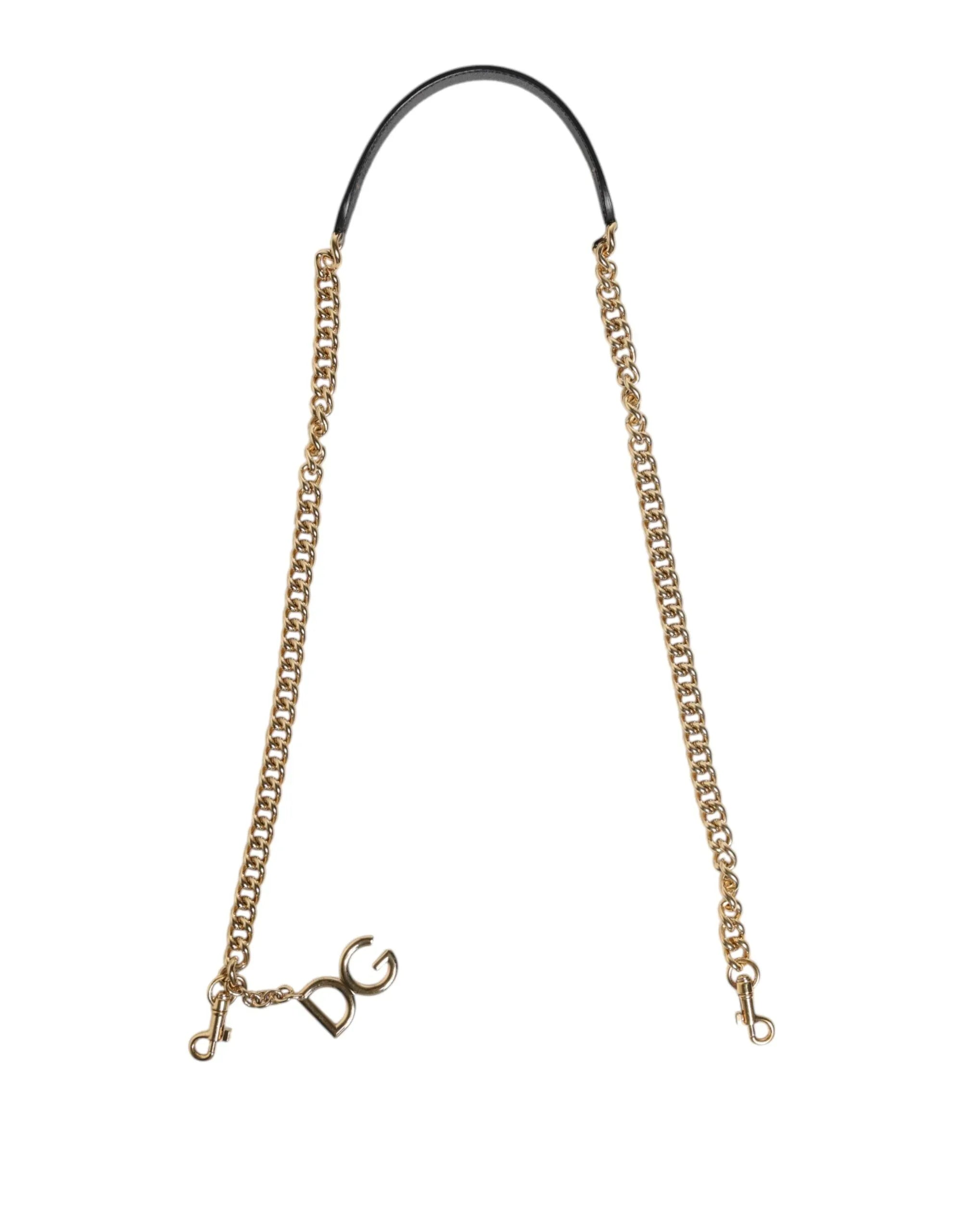 Dolce & Gabbana Brown Leopard Gold Brass Chain Accessory Shoulder Strap - Zeiniez