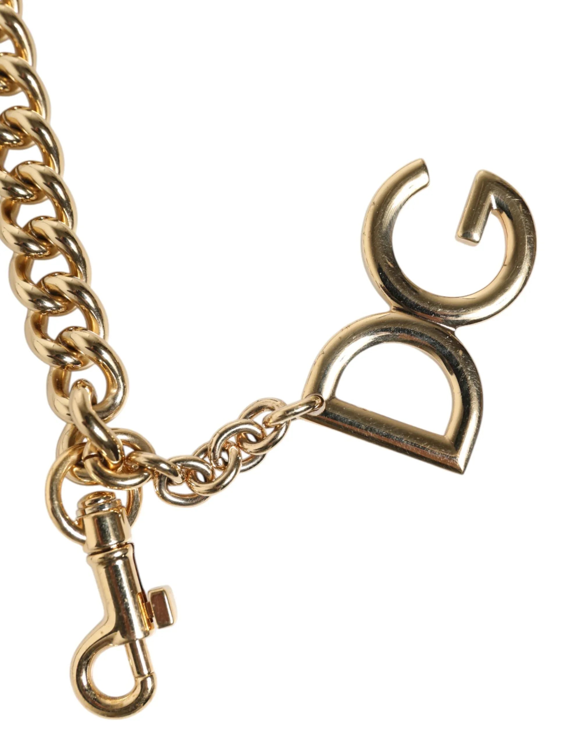 Dolce & Gabbana Brown Leopard Gold Brass Chain Accessory Shoulder Strap - Zeiniez