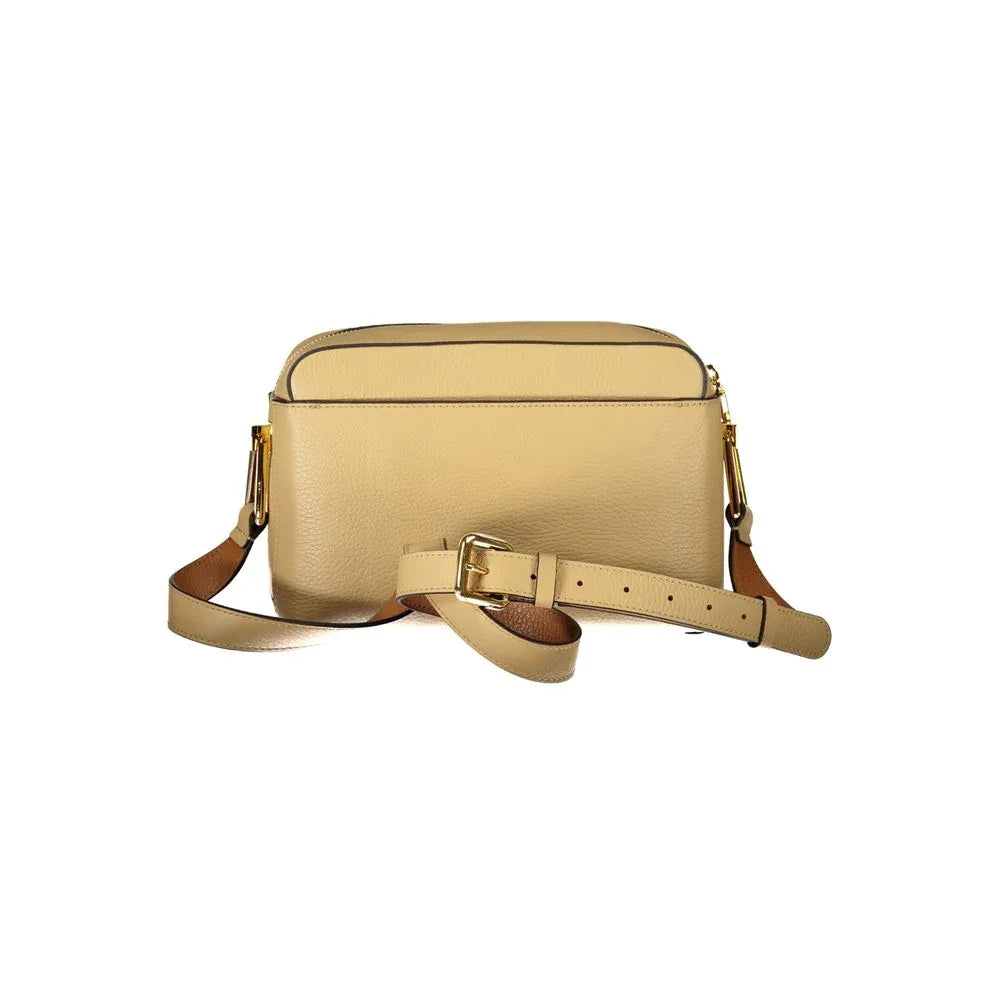 Coccinelle Beige Leather Women Shoulder Bag - Zeiniez