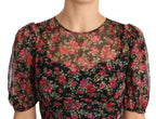 Dolce & Gabbana Black Floral Roses A-Line Shift Gown Dress - Zeiniez