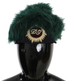 Dolce & Gabbana Green Fur DG Logo Embroidered Cloche Hat - Zeiniez