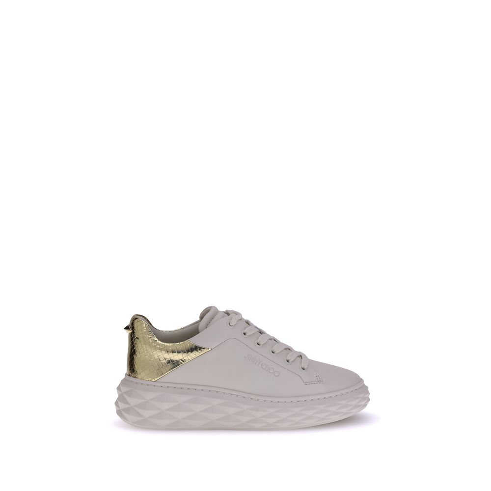 Jimmy Choo White Calf Leather Bos Taurus Chunky Sneakers - Zeiniez