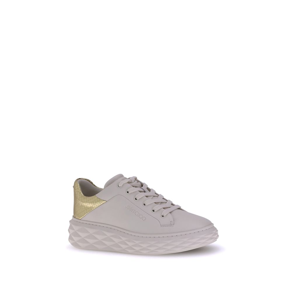 Jimmy Choo White Calf Leather Bos Taurus Chunky Sneakers - Zeiniez
