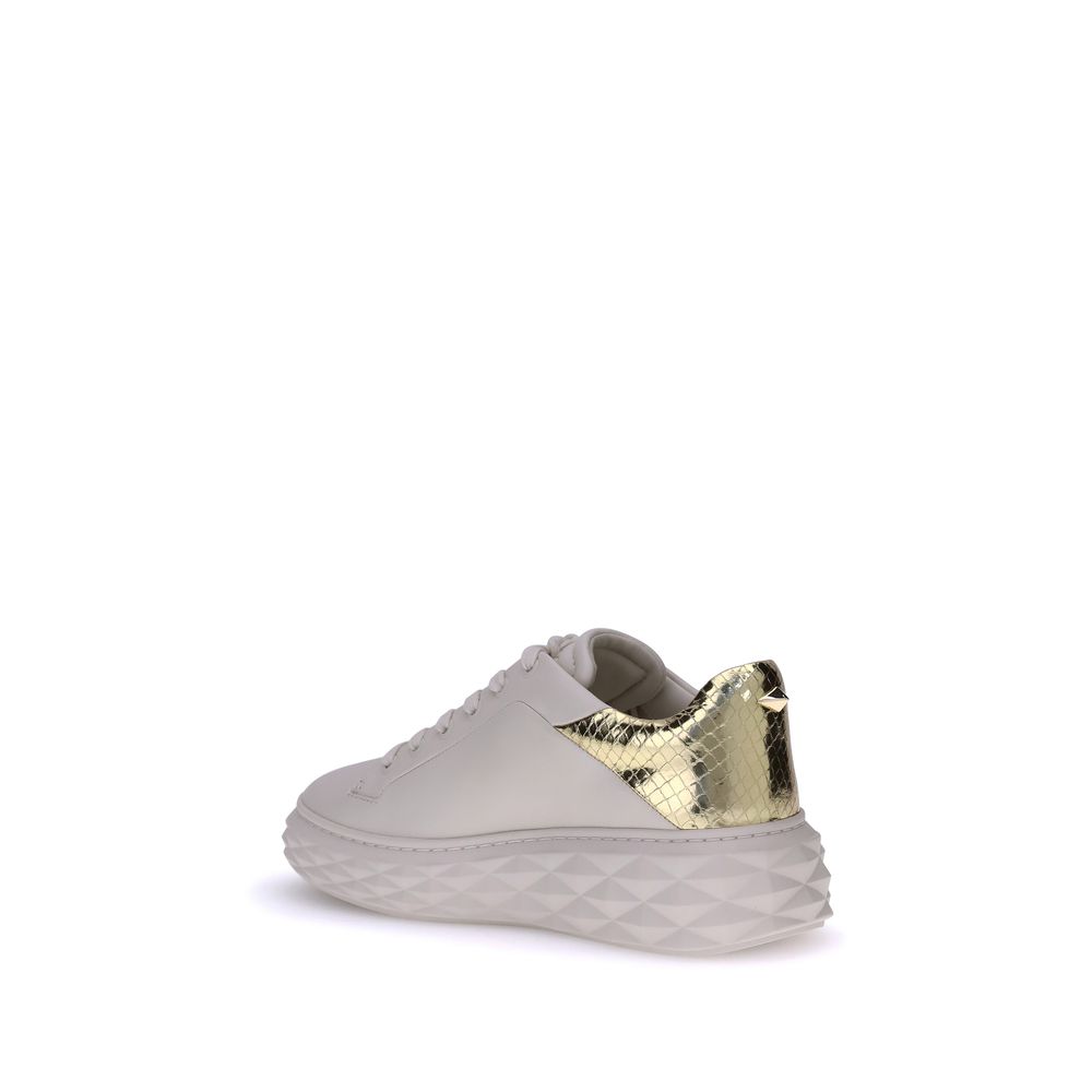 Jimmy Choo White Calf Leather Bos Taurus Chunky Sneakers - Zeiniez