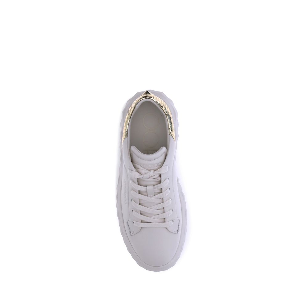 Jimmy Choo White Calf Leather Bos Taurus Chunky Sneakers - Zeiniez