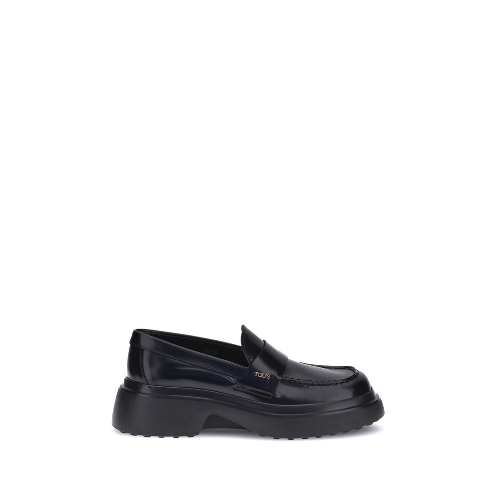 Tod's Black Rubber Platform Loafers - Zeiniez
