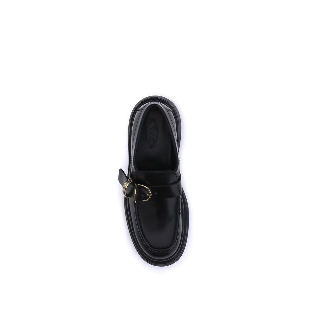 Tod's Black Rubber Platform Loafers - Zeiniez