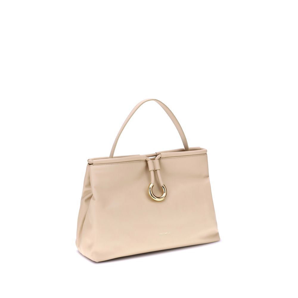 Coccinelle Beige Calf Leather Bos Taurus Handbag