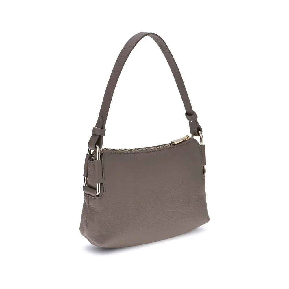 Coccinelle Gray Calf Leather Bos Taurus Shoulder Bag