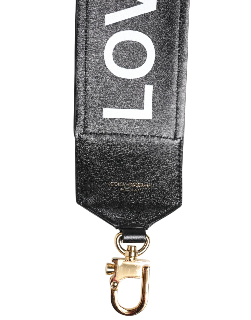 Dolce & Gabbana Black Leopard Print Reversible Bag Shoulder Strap - Zeiniez