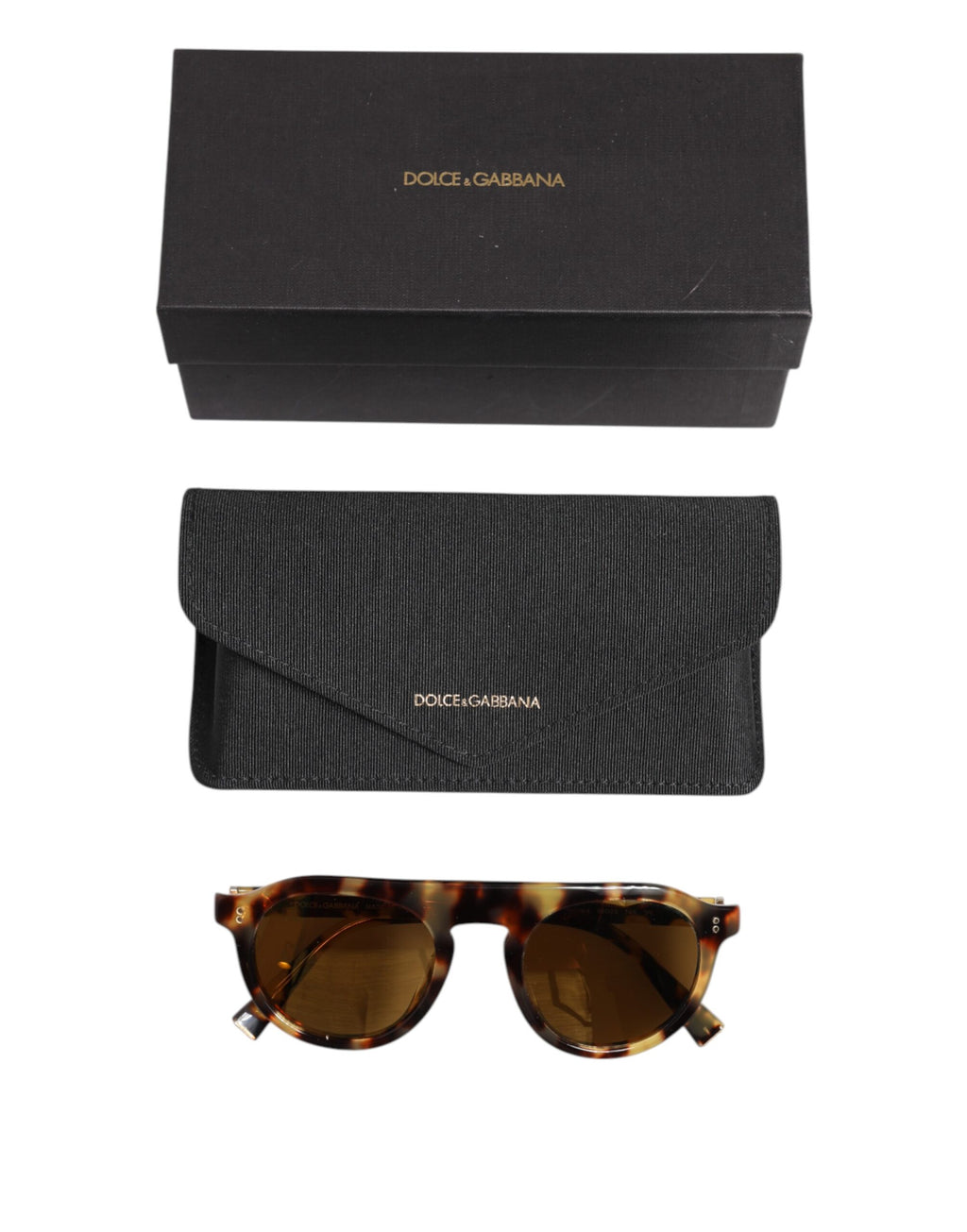 Dolce & Gabbana Brown Acetate Round Leopard Print Eyewear Sunglasses - Zeiniez