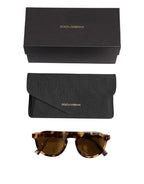 Dolce & Gabbana Brown Acetate Round Leopard Print Eyewear Sunglasses - Zeiniez