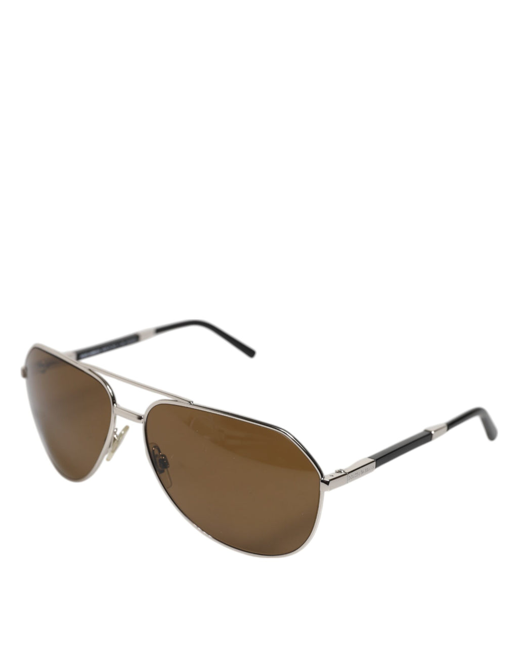 Dolce & Gabbana DG2073 Silver Steel Classic Pilot Brown Lens Sunglasses - Zeiniez