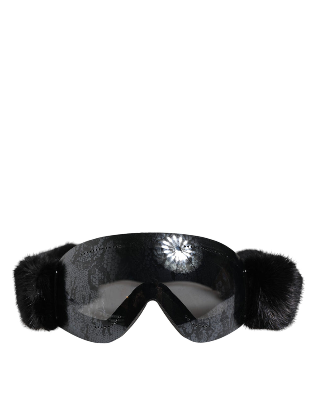 Dolce & Gabbana Black Bi0759 Lace Mirrored Ski Goggles Mask Sunglasses - Zeiniez