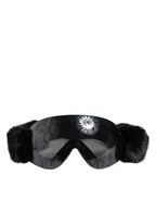Dolce & Gabbana Black Bi0759 Lace Mirrored Ski Goggles Mask Sunglasses - Zeiniez