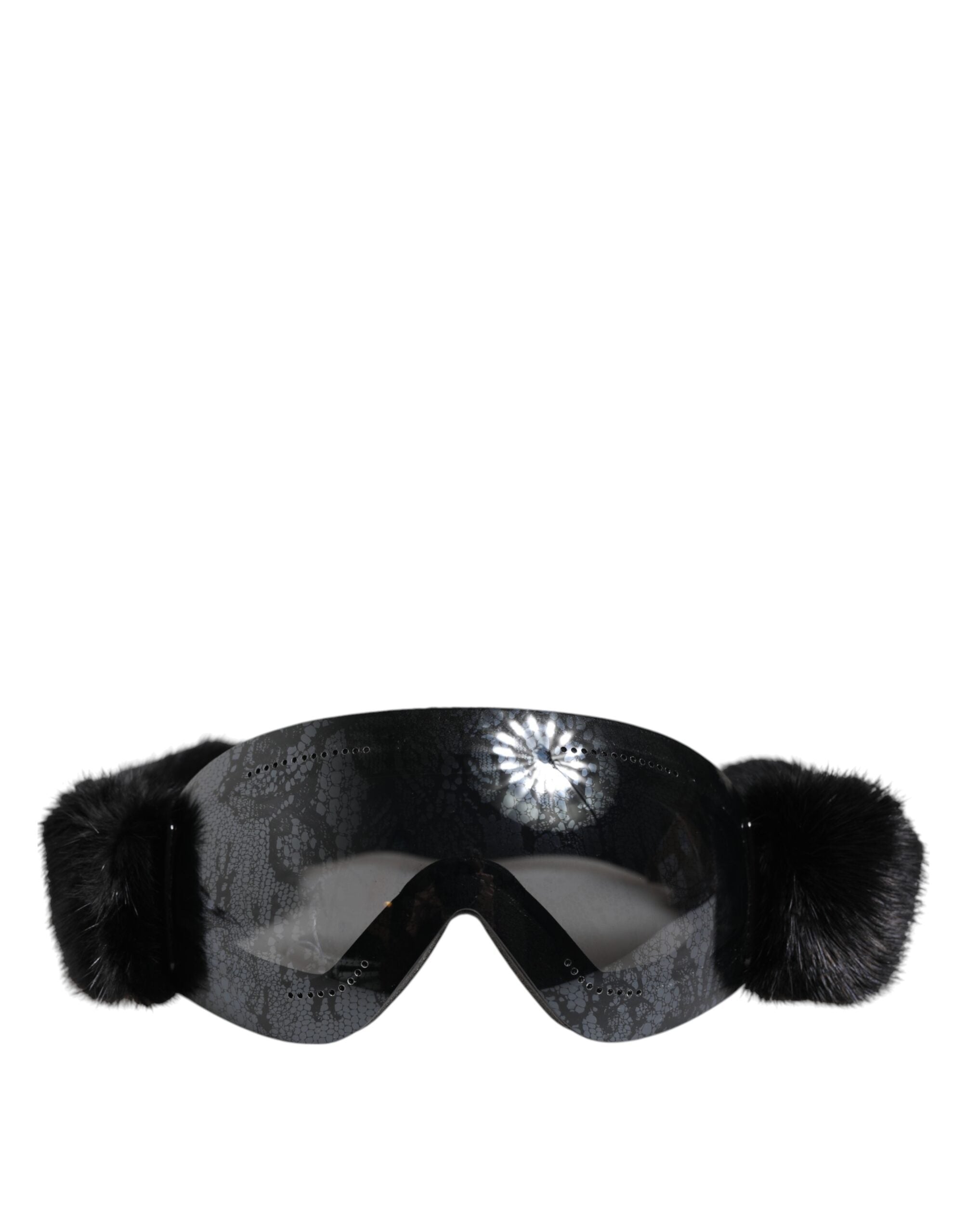 Dolce & Gabbana Black Bi0759 Lace Mirrored Ski Goggles Mask Sunglasses - Zeiniez